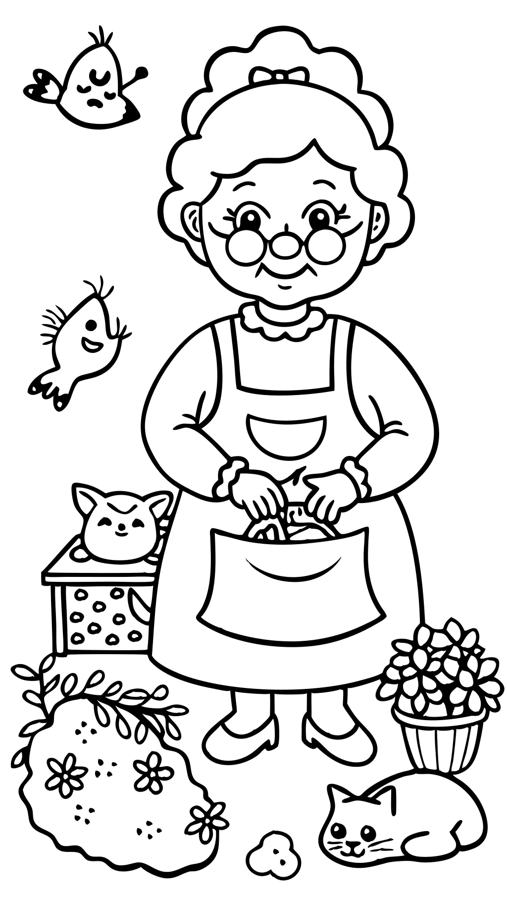 coloring pages of grandma